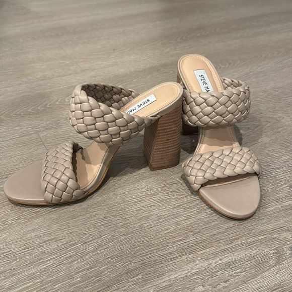 Steve Madden tiello braided heel -nude taupe size 7.5 - Picture 4 of 6
